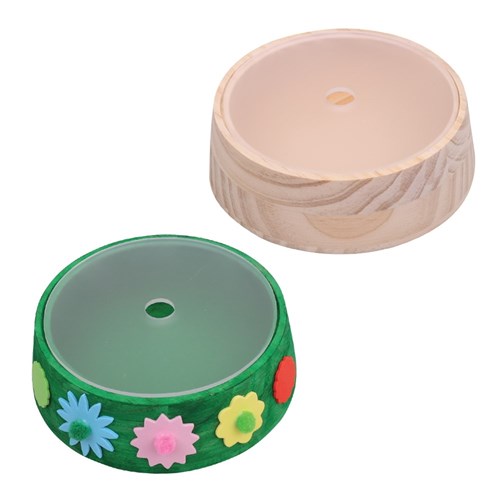 Round Wooden Trinket Box with Acrylic Lid - Each