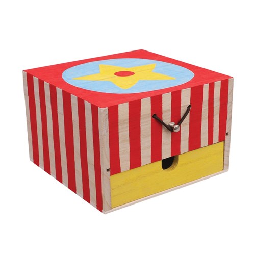 Wooden Square Storage Box with Drawer - Each