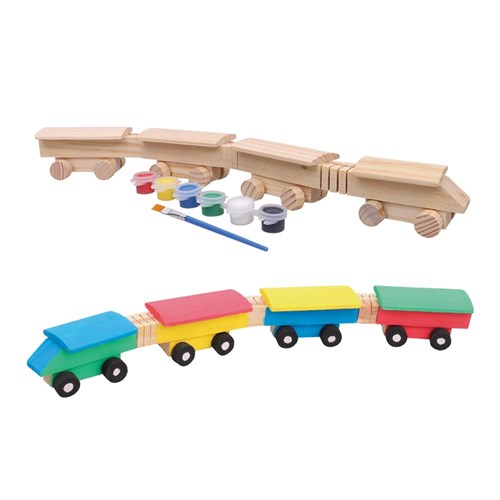 Wooden Wiggle Train with Paint