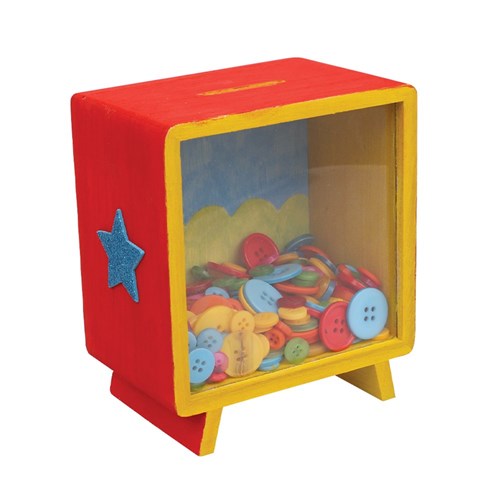 Wooden Money Box with Clear Window - Each