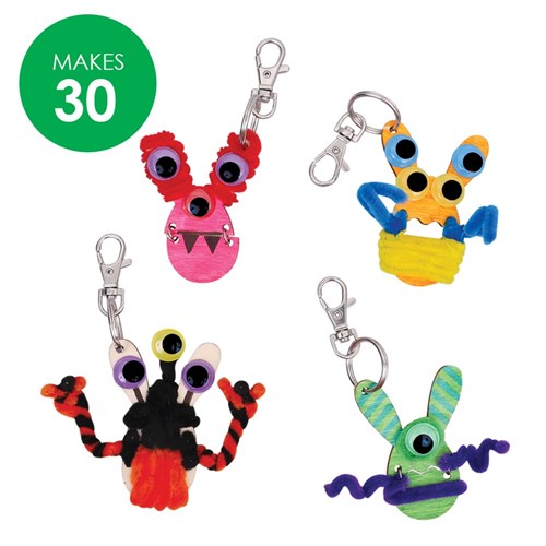 Wooden Monster Keyrings Group Pack