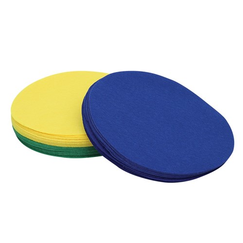Felt Circles - Blue, Yellow & Green - 20cm - Pack of 36