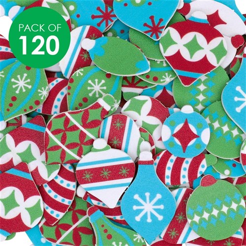 Foam Christmas Bauble Stickers - Pack of 120