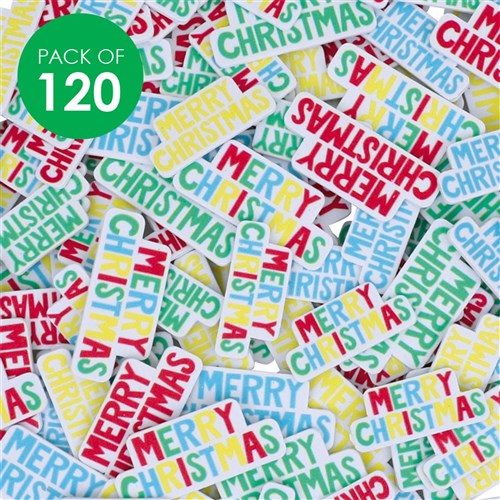 Foam Merry Christmas Stickers - Pack of 120
