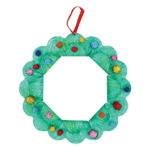 3D Cardboard Wreaths - White - Pack of 10