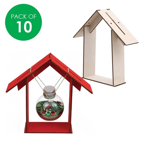 3D Wooden Houses - Pack of 10