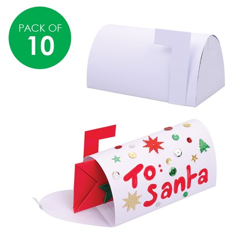 3D Cardboard Mailboxes - White - Pack of 10