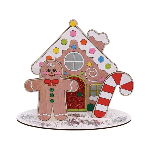 Wooden Dioramas - Gingerbread House - Pack of 10