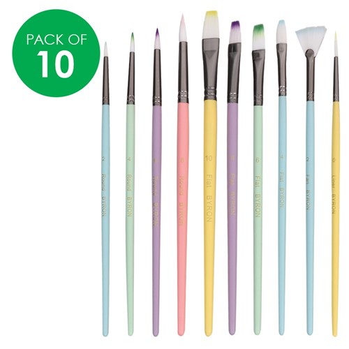 Byron Paint Brushes - Assorted - Pack of 10