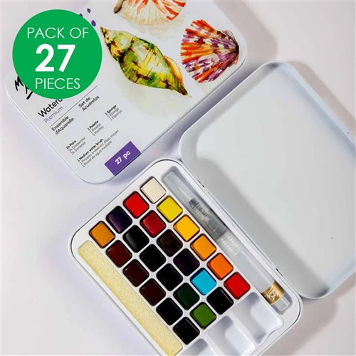 Mont Marte Premium Watercolour Paint Set - Pack of 27 Pieces