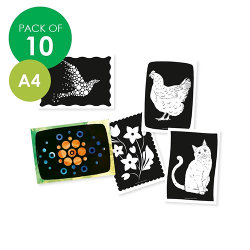 Colouring Sheets - Black Background - A4 - Pack of 10