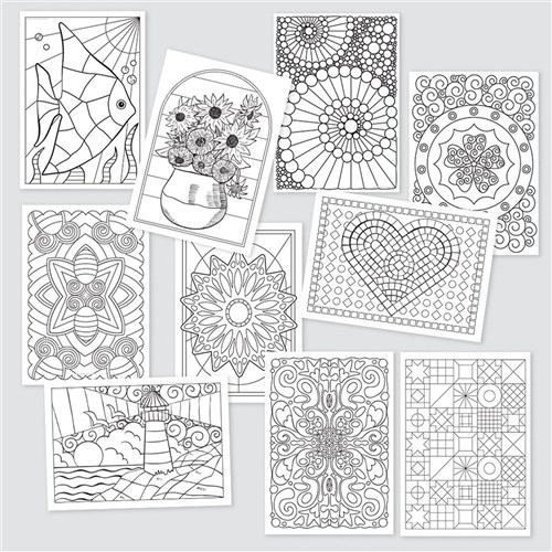 Colouring Sheets - Patterns - A3 - Pack of 10