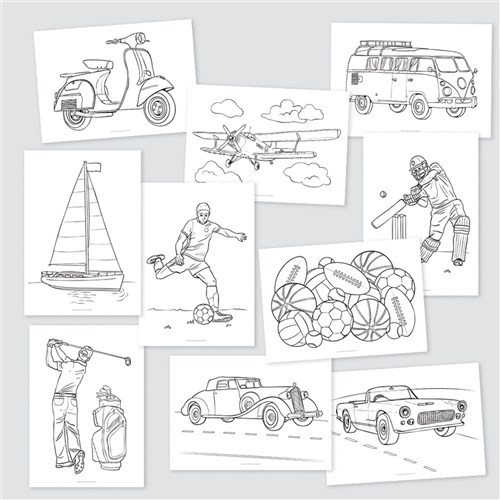 Colouring Sheets - Sports & Recreation - A3 - Pack of 10