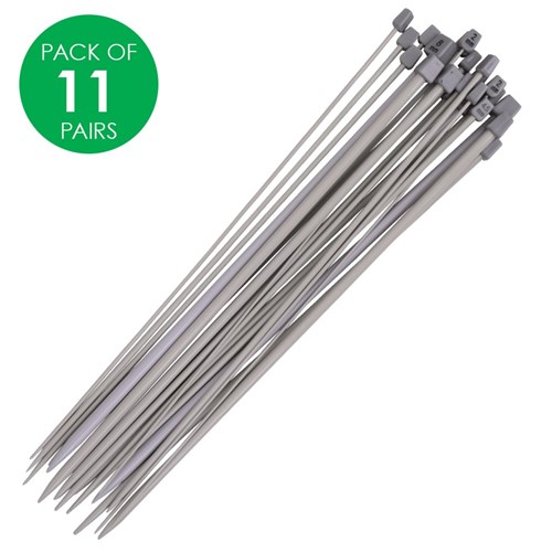 Knitting Needles - Aluminium - Pack of 11 Pairs