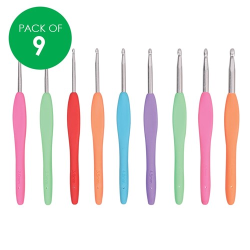 Crochet Hooks - Soft Grip - Pack of 9